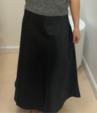 Satin Black Long Woven Skirt
