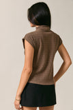 Cap Sleeve Mock Neck Top