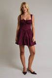 Plum Sleeveless Lace Up Mini Dress