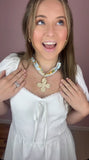 Scarf Necklace with Charm