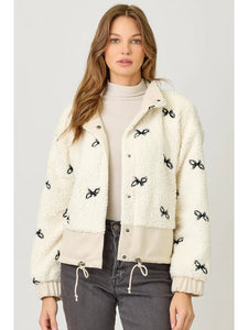 Ivory Sherpa Bow Jacket