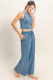 Blue Mineral Wash Tank & Pant Set