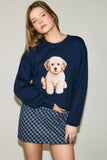 Navy Doodle Puppy Sweater
