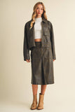 Vegan Leather Boxy Jacket