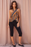 Ruffled Cross-Neck Halter