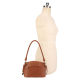 Taupe Double Compartment Braided Handle Bag