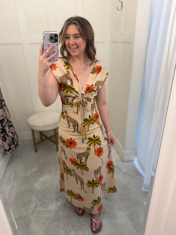 Colorful Cheetah Print Maxi Dress