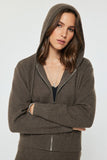 Soft Brown Zip Up Hooded Jacket