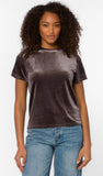 Brown - Meesha Short Sleeve Velvet Top