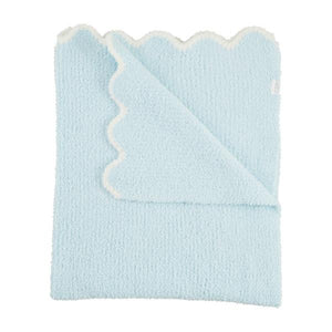 Baby Blue Scalloped Chenille Blanket