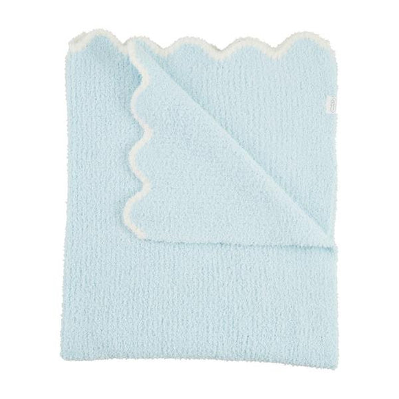 Baby Blue Scalloped Chenille Blanket
