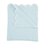 Baby Blue Scalloped Chenille Blanket