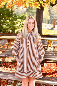 Brown Stripe Dress