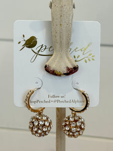 Rhinestone Ball Dangle Earrings