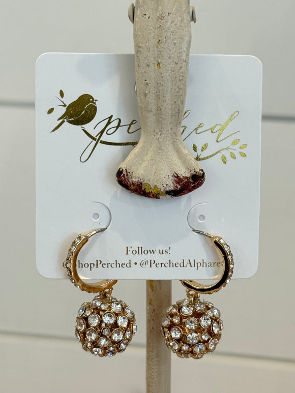 Rhinestone Ball Dangle Earrings