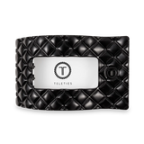 Jet Black Quilted Medium Flat Hair Clip