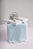 Baby Blue Scalloped Chenille Blanket