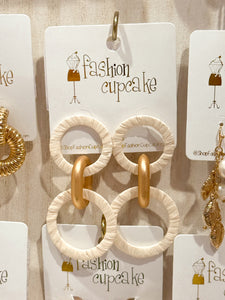 Gold& Rattan Drop Earrings