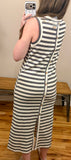 Black & Ivory Striped Fitted Maxi