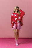 Red Valentine Sparkle Sweatshirt - One Size