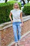 Ivory Sleeveless Turtleneck Sweater