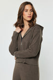 Soft Brown Zip Up Hooded Jacket