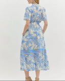 Blue Palms Midi Dress
