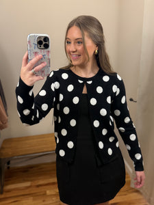 Black & White Polka Dot Cardigan