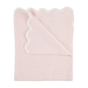 Baby Pink Scalloped Chenille Blanket