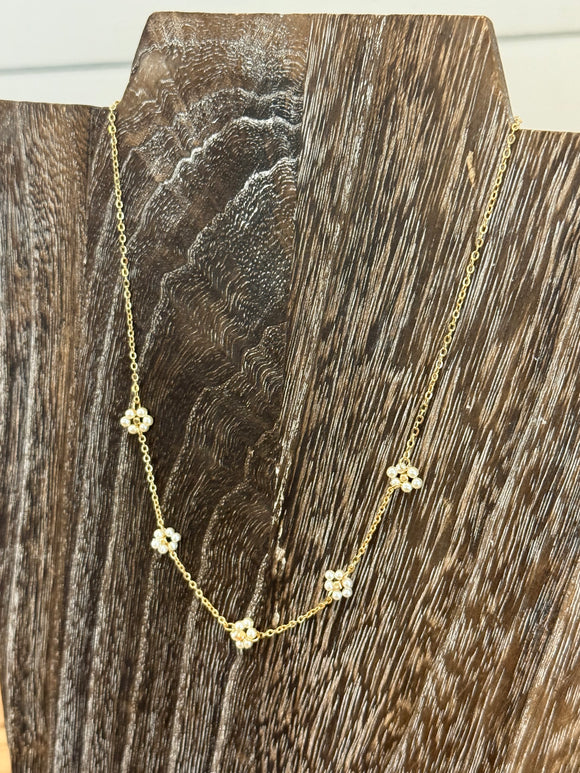 Mini Pearl Flower Necklace