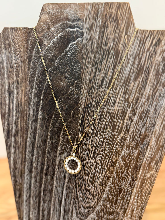 Pearl Open Disc Necklace
