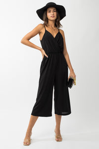 Black Soft Sleeveless Ankle Jumpsuit