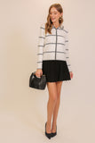Black & Ivory Pearl Button Cardigan