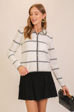 Black & Ivory Pearl Button Cardigan