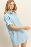 Baby Blue Soft Collared Dress