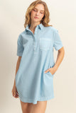 Baby Blue Soft Collared Dress