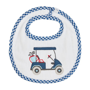 Blue Golf Cart Applique Terry Bib