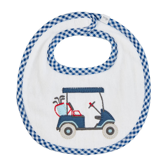 Blue Golf Cart Applique Terry Bib