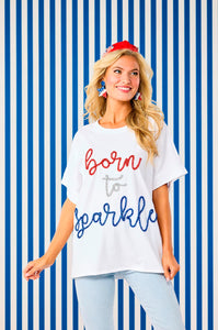 One Size - Born to Sparkle 4th of July Sparkle Top