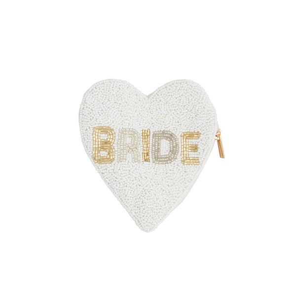 Bride Heart Beaded Zipper Case