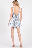 Blue Print Sleeveless Dress