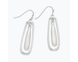 Earrings - Matte & Silver Drops