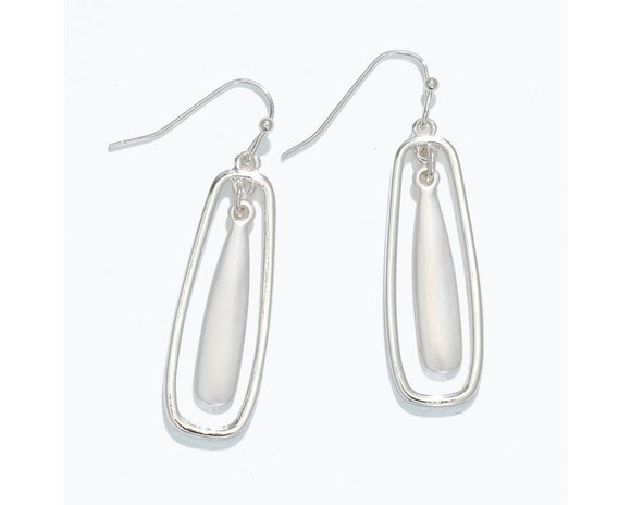 Earrings - Matte & Silver Drops