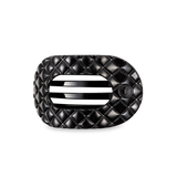 Jet Black Quilted Medium Flat Hair Clip