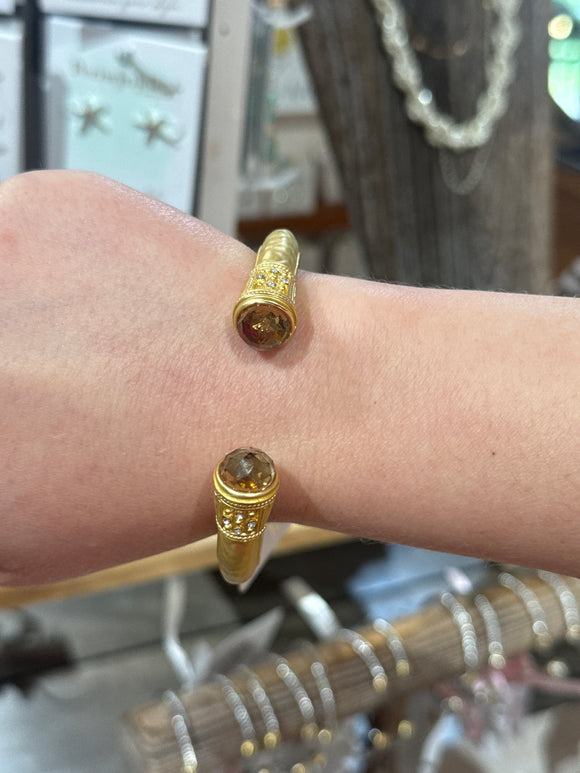 Chunky Stone Open Cuff Bracelet