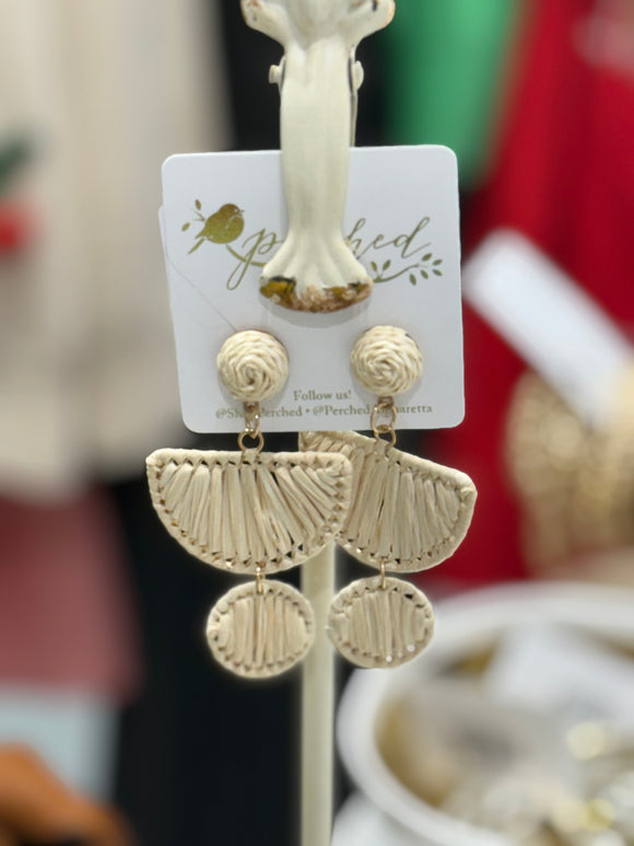 Rattan Triple Abstract Earrings