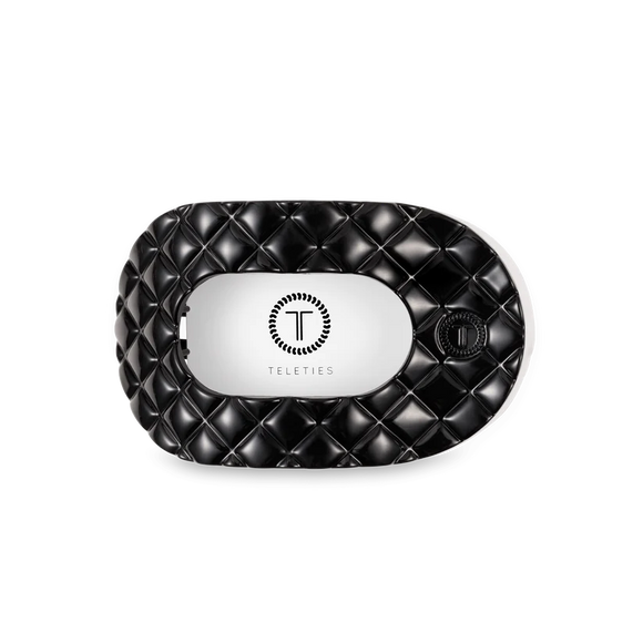 Jet Black Quilted Medium Flat Hair Clip