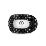 Jet Black Quilted Medium Flat Hair Clip