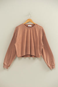 Chestnut Cropped Crewneck Sweatshirt