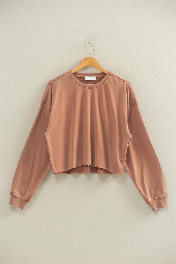 Chestnut Cropped Crewneck Sweatshirt